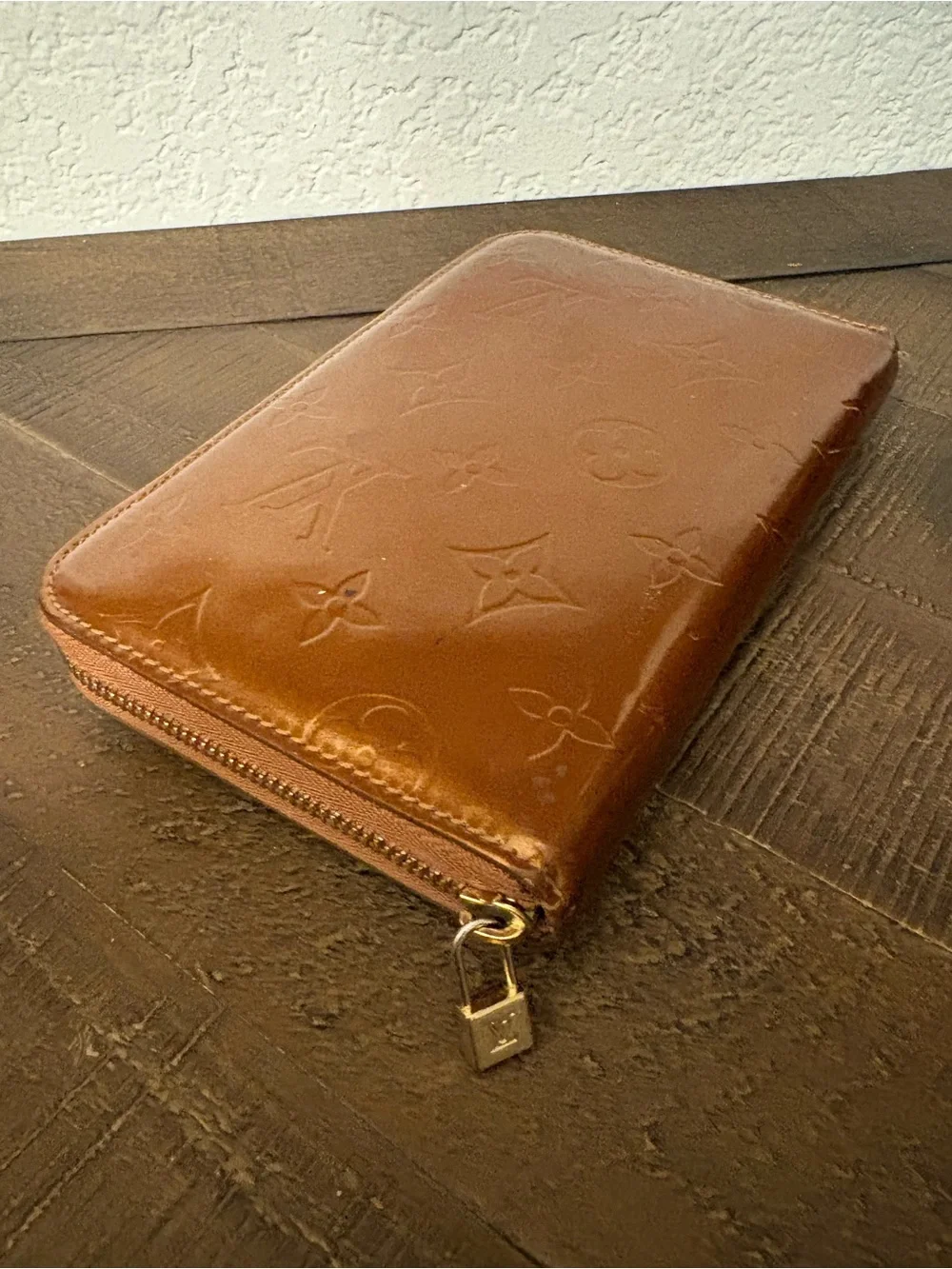 Louis Vuitton Monogram Vernis Bronze Zippy Organizer Long Wallet Zip Around